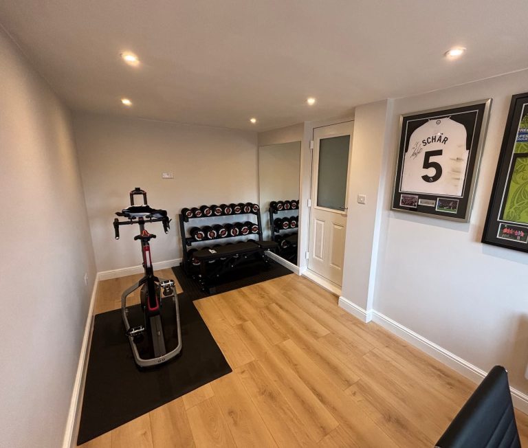 Garage conversion Leeds, home gym finished